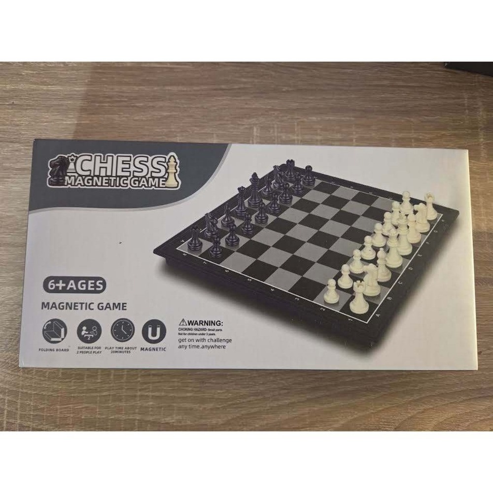 DINDEROS Magnetic Chess Set Folding‎ Board Game Portable Travel Kids Adults 6610